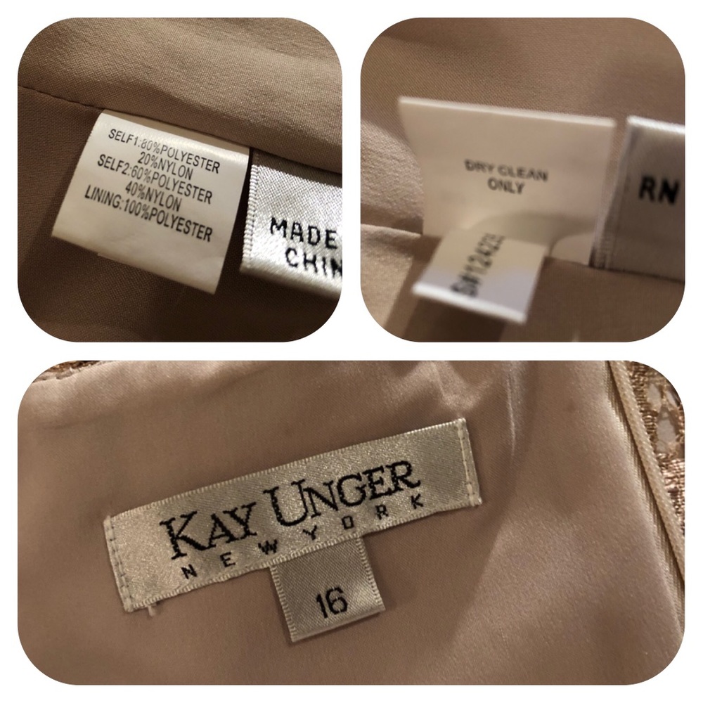 NEW Kay Unger New York Lace Overlay Dress  Sz16 - Picture 5 of 8